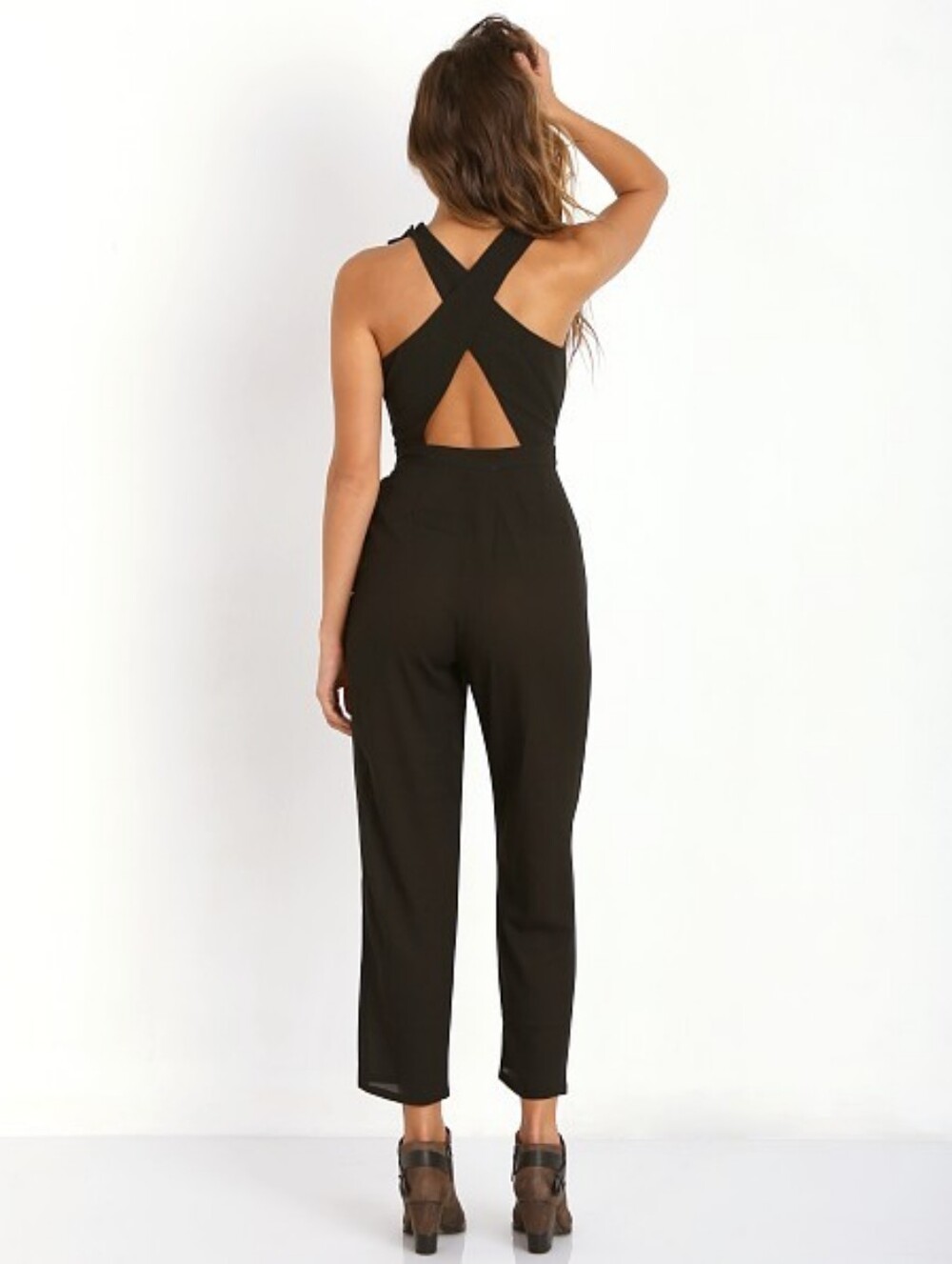 Lovers + Friends Riley Black Crossback Jumpsuit